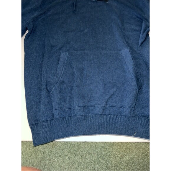 Chaps NWT Terry Hoodie Sweatshirt, Medium, Blue, Button Large - Picture 8 of 8